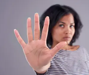 Woman Saying No With Her Hand